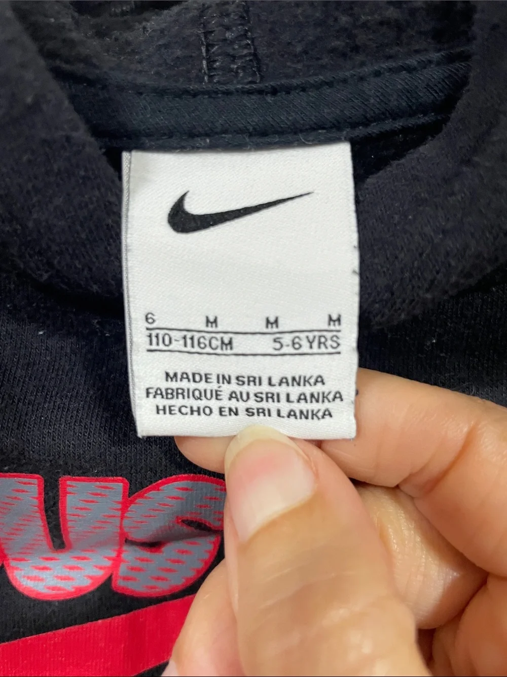 Nike Kids Black Hoodie with Pink-Red 'Just Do It' Logo